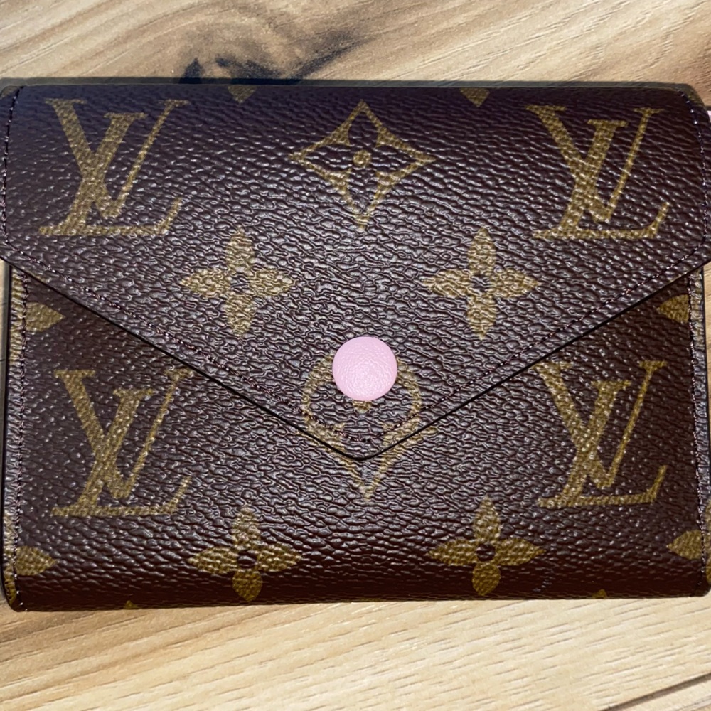 Authentic Louis Vuitton Victorine Wallet Monogram Rose Ballerine